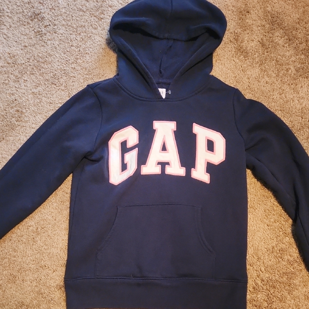 GAP Kids Dark Blue Hoodie with White Logo